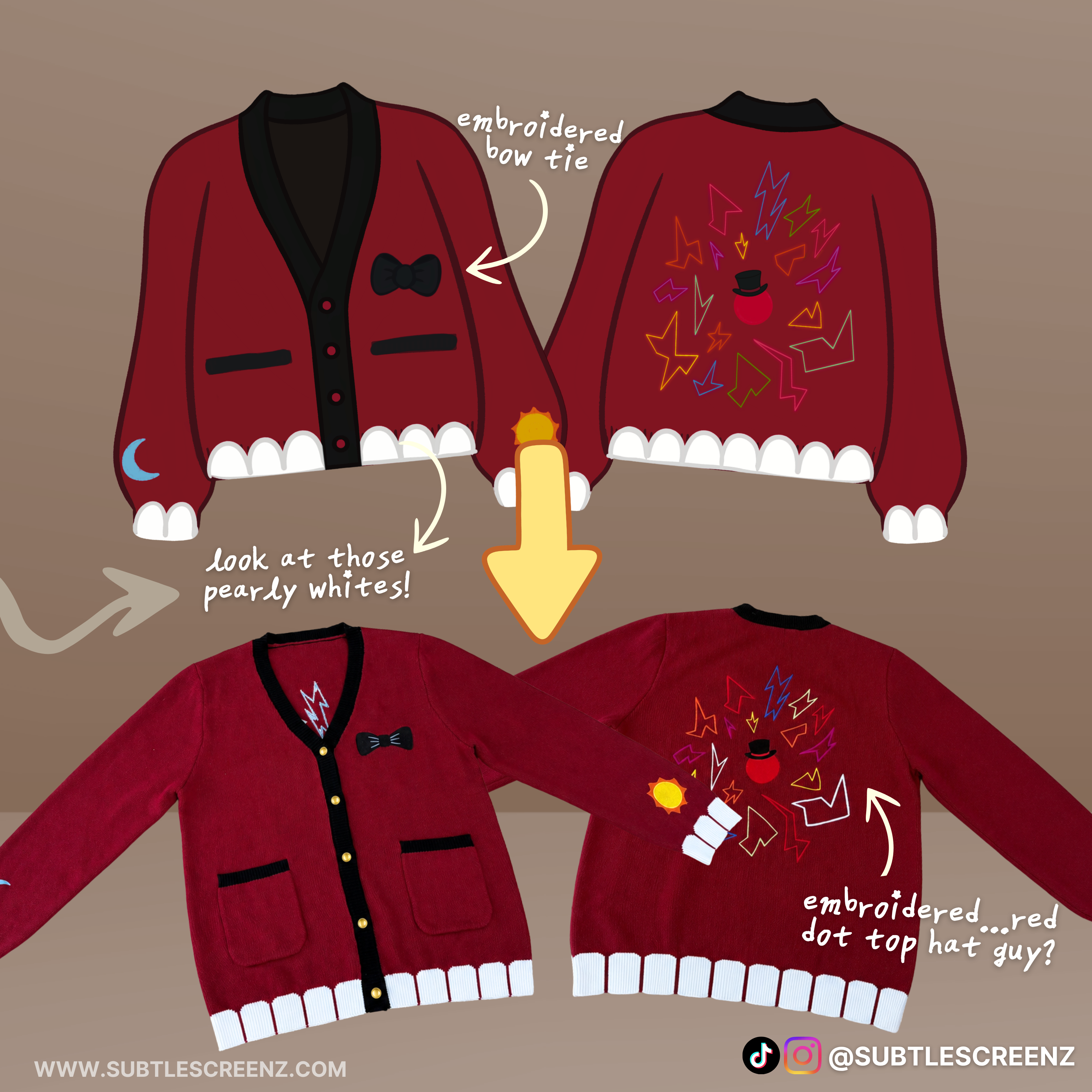 PREORDER: Sma.i.le Bones Cardigan SUBTLE SCREENZ