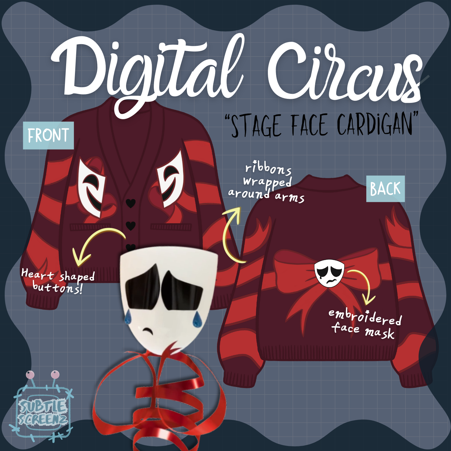 PREORDER: Stage Face Cardigan SCREENZ STITCH