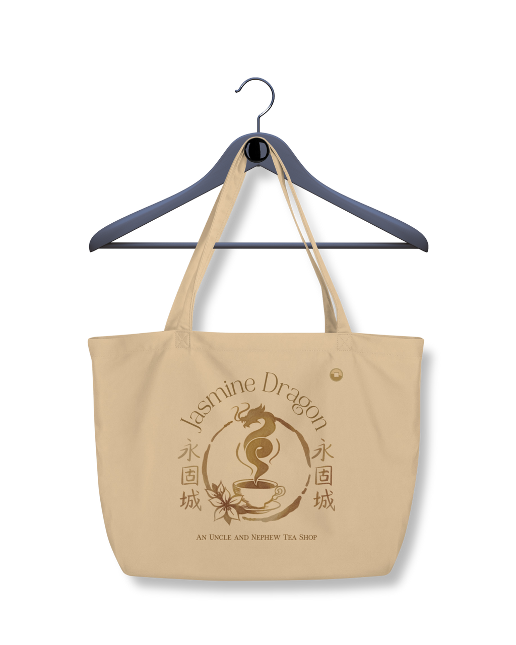Large Jasmine Dragon organic tote bag SUBTLE SCREENZ