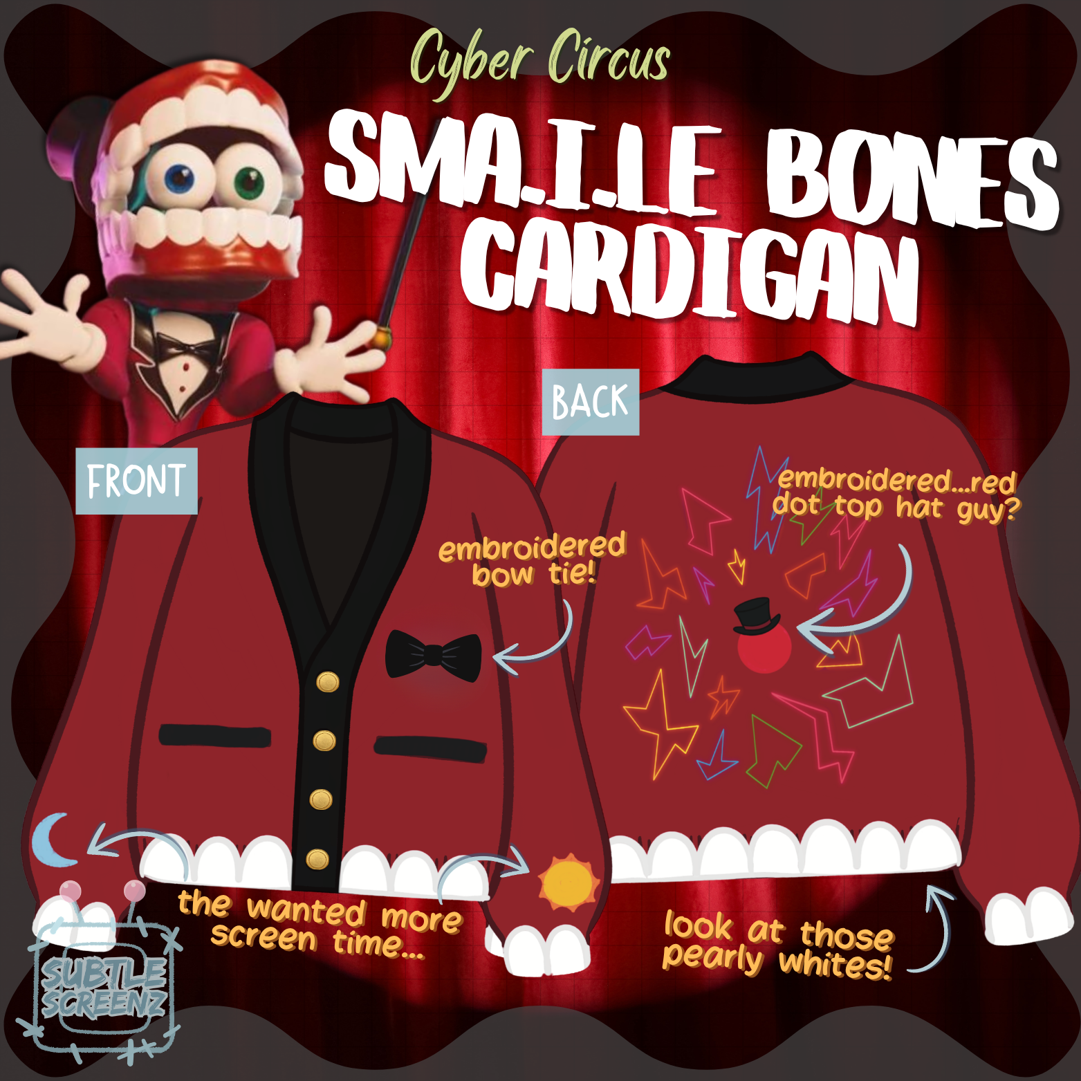 PREORDER: Sma.i.le Bones Cardigan SUBTLE SCREENZ