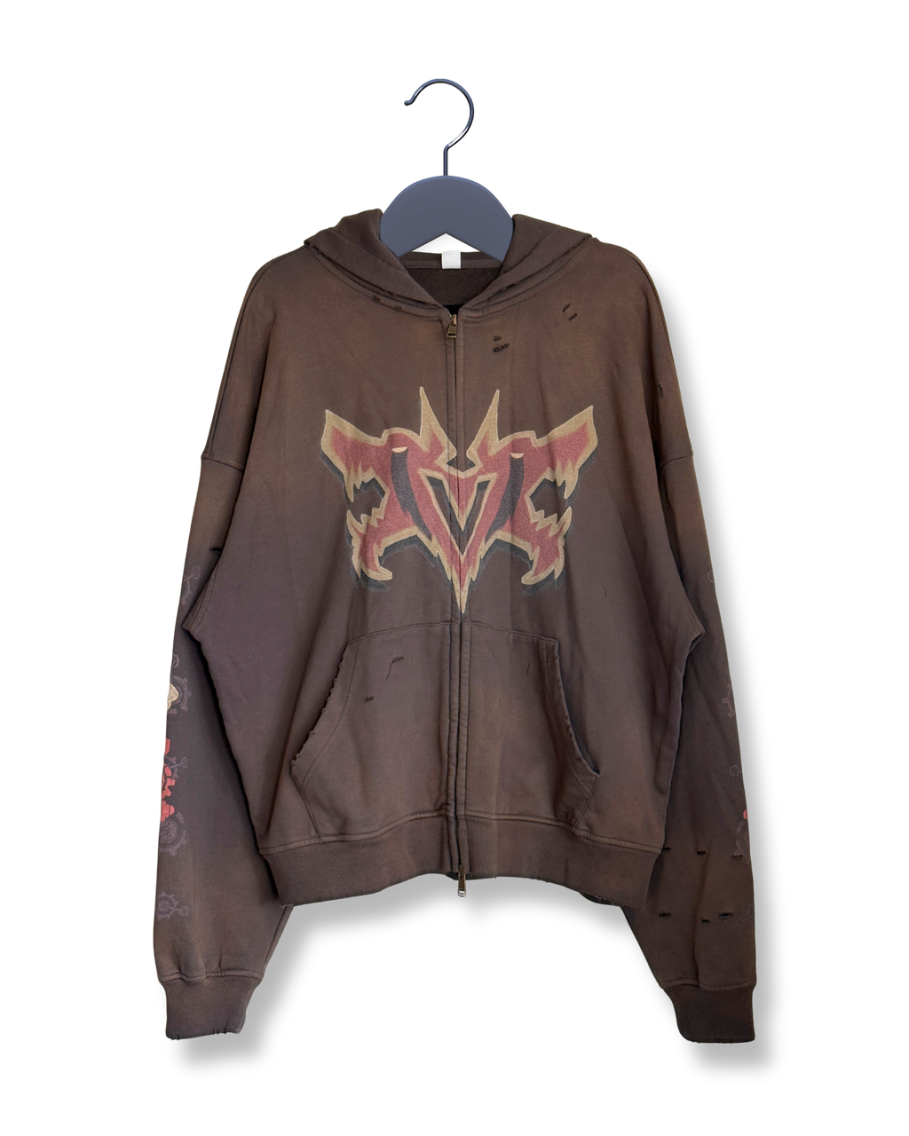 Pit Vightor “Violet Arcane” Distressed Full Zip Hoodie SUBTLE SCREENZ