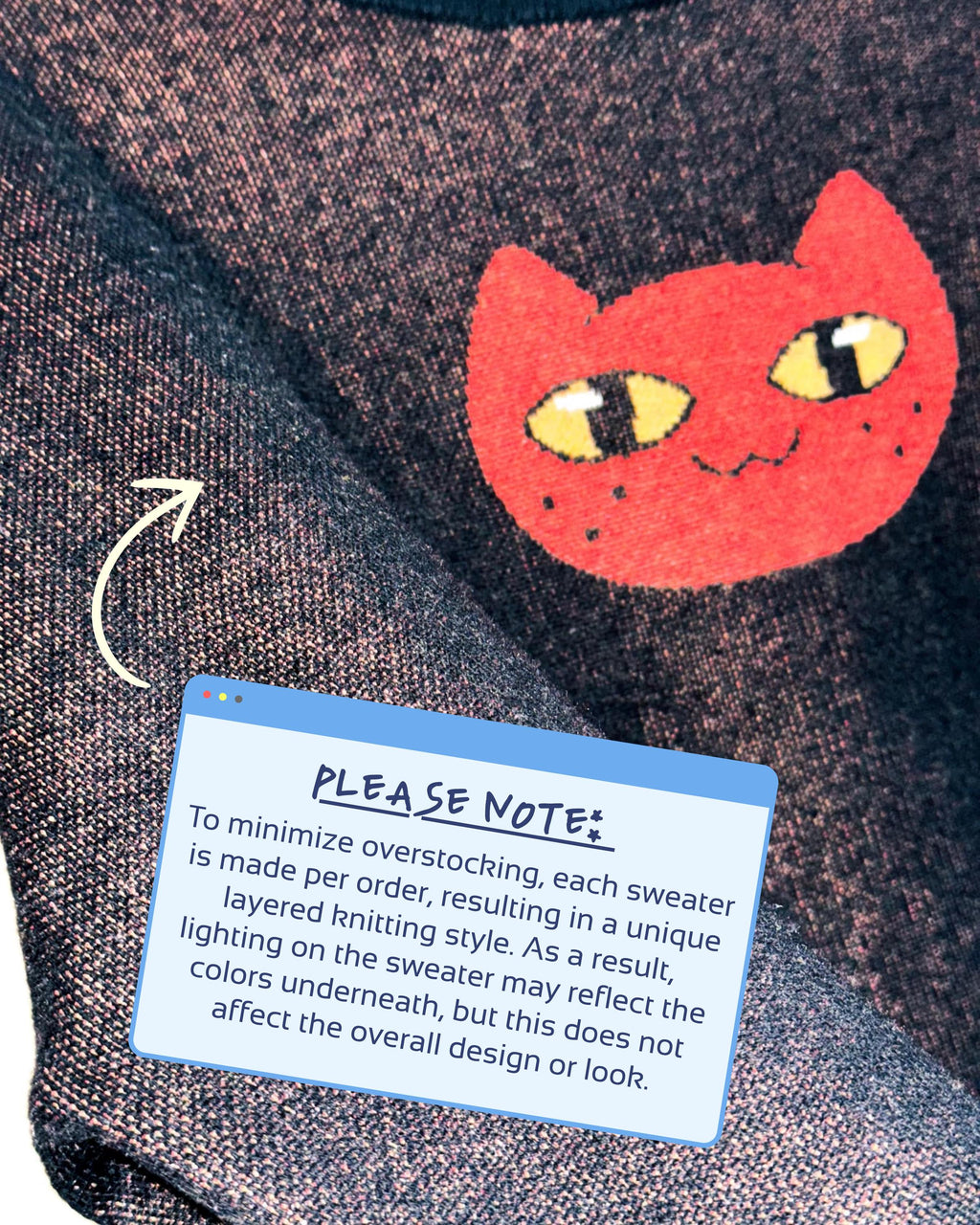 Knitted Night-O-Kitty Sweater My Store