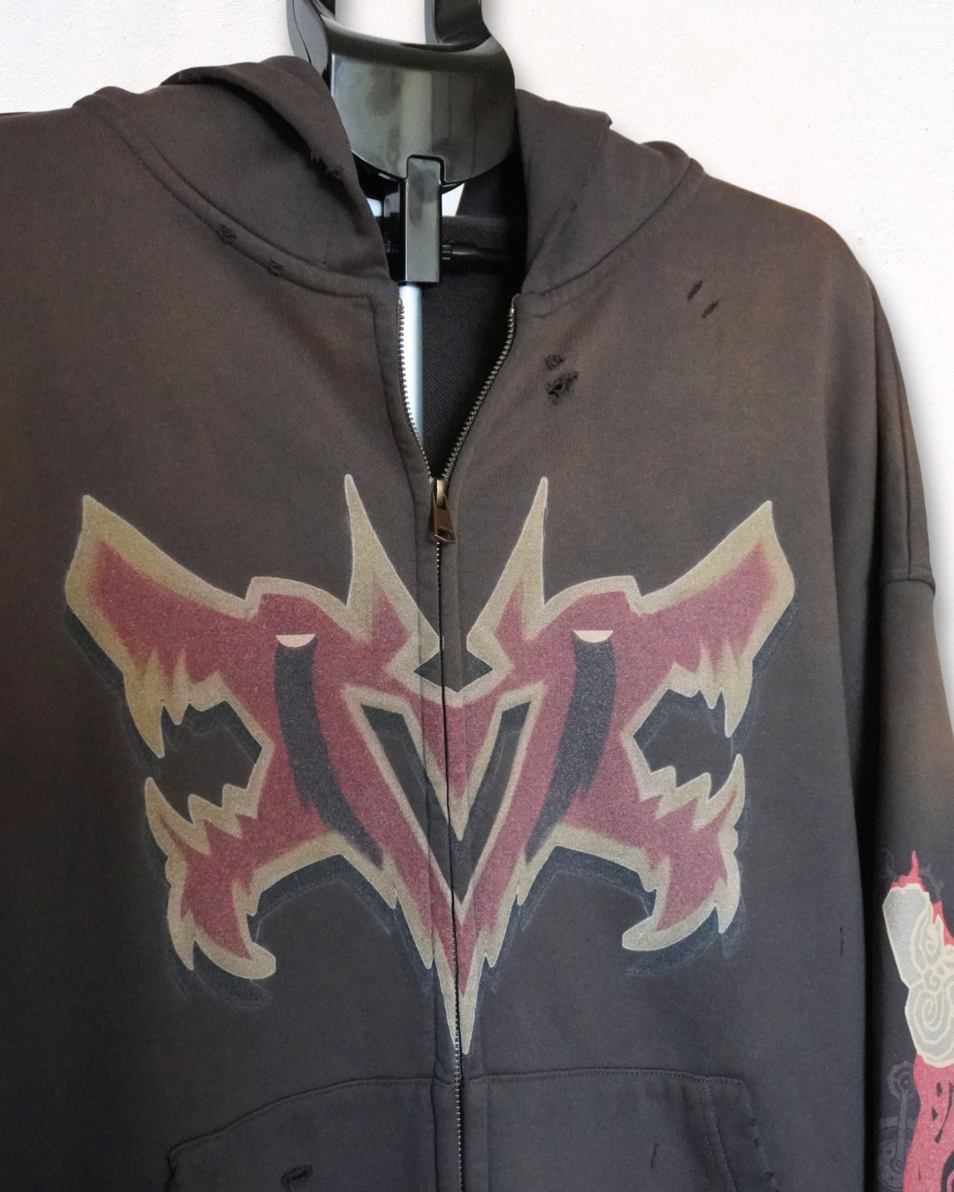 Pit Vightor “Violet Arcane” Distressed Full Zip Hoodie SUBTLE SCREENZ