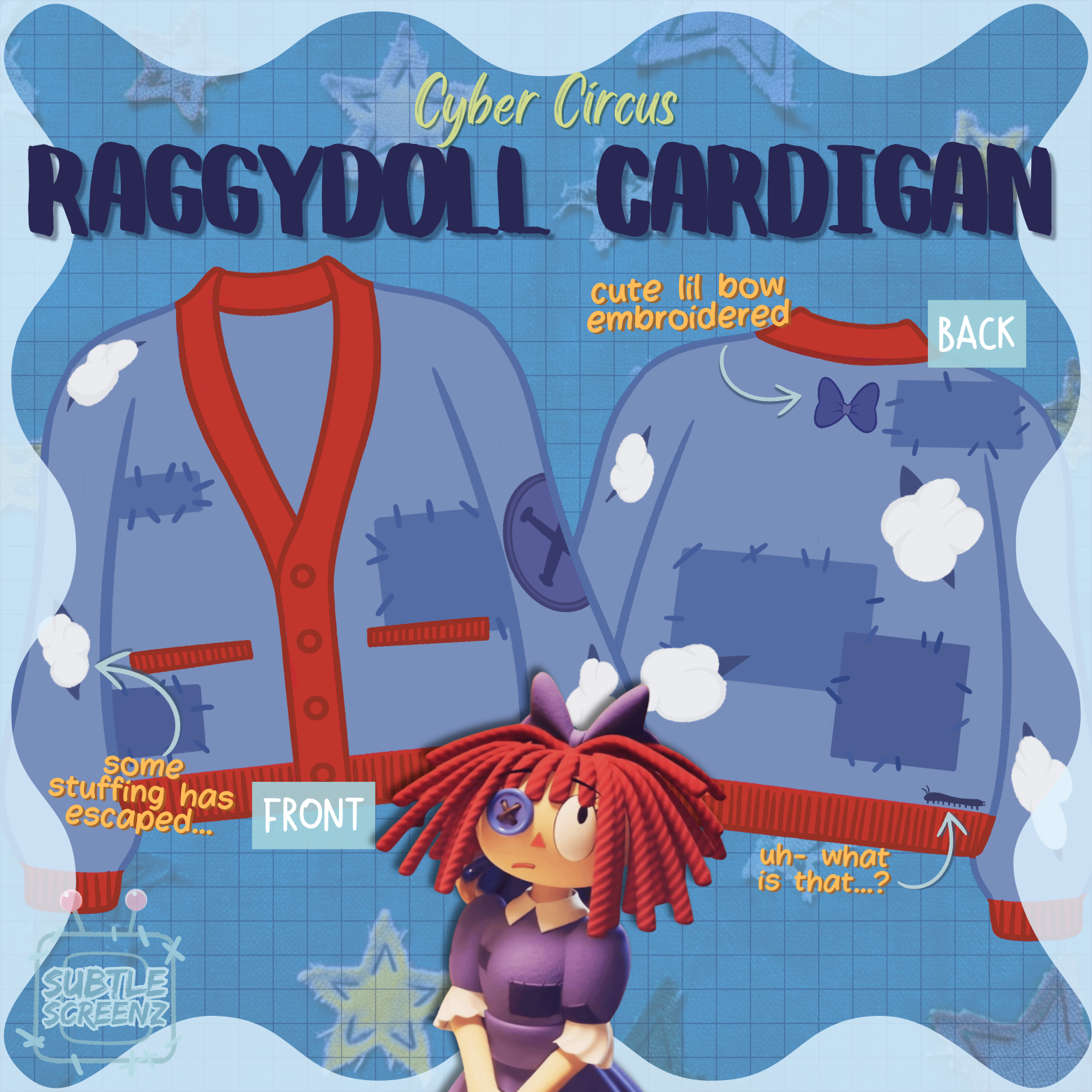 PREORDER: RaggyDoll Cardigan SUBTLE SCREENZ