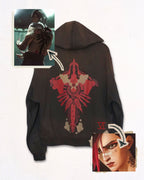 Pit Vightor “Violet Arcane” Distressed Full Zip Hoodie SUBTLE SCREENZ