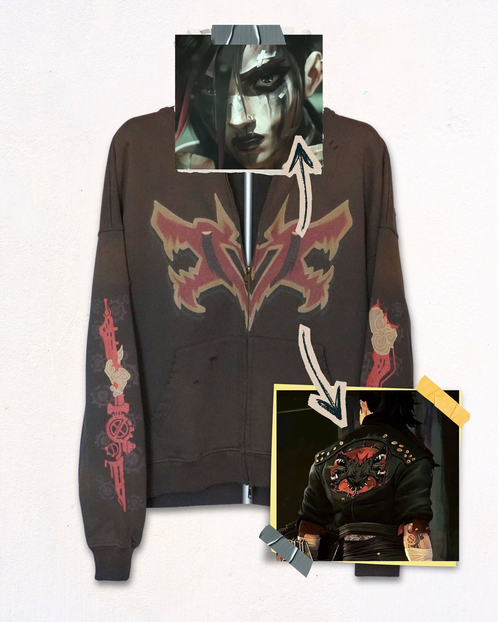 Pit Vightor “Violet Arcane” Distressed Full Zip Hoodie SUBTLE SCREENZ