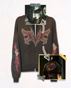 Pit Vightor “Violet Arcane” Distressed Full Zip Hoodie SUBTLE SCREENZ