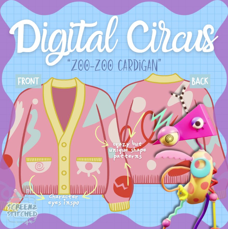 PREORDER: Zoo-Zoo Cardigan SCREENZ STITCH