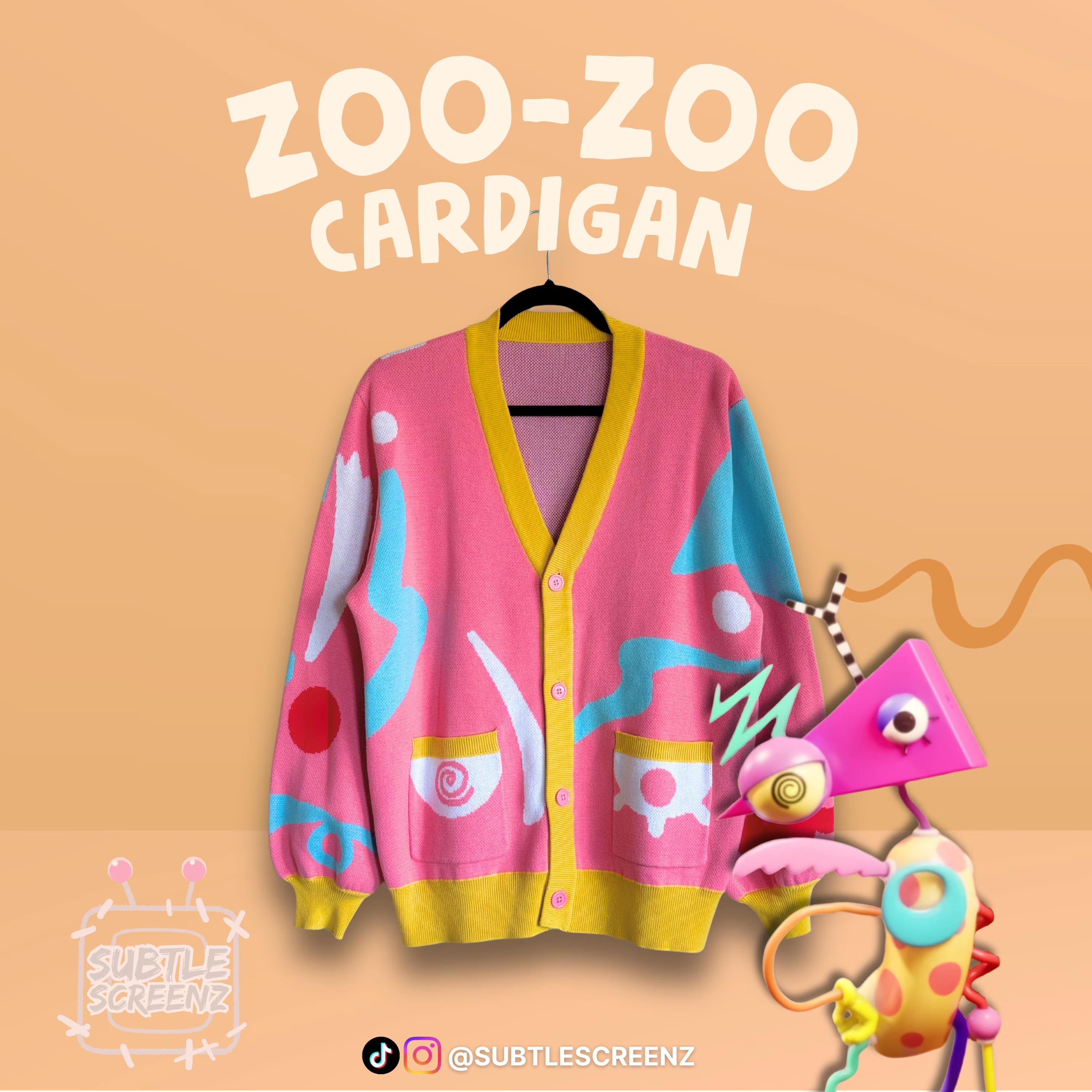 PREORDER: Zoo-Zoo Cardigan SCREENZ STITCH