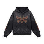 Pit Vightor “Violet Arcane” Distressed Full Zip Hoodie SUBTLE SCREENZ