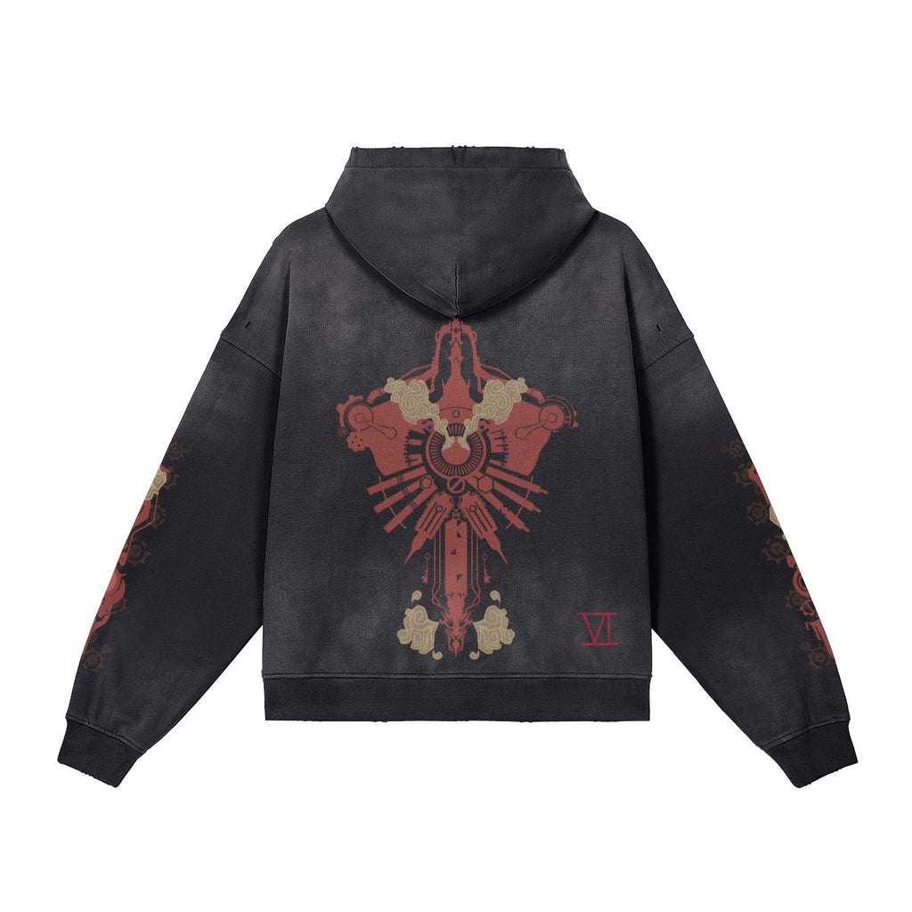 Pit Vightor “Violet Arcane” Distressed Full Zip Hoodie SUBTLE SCREENZ