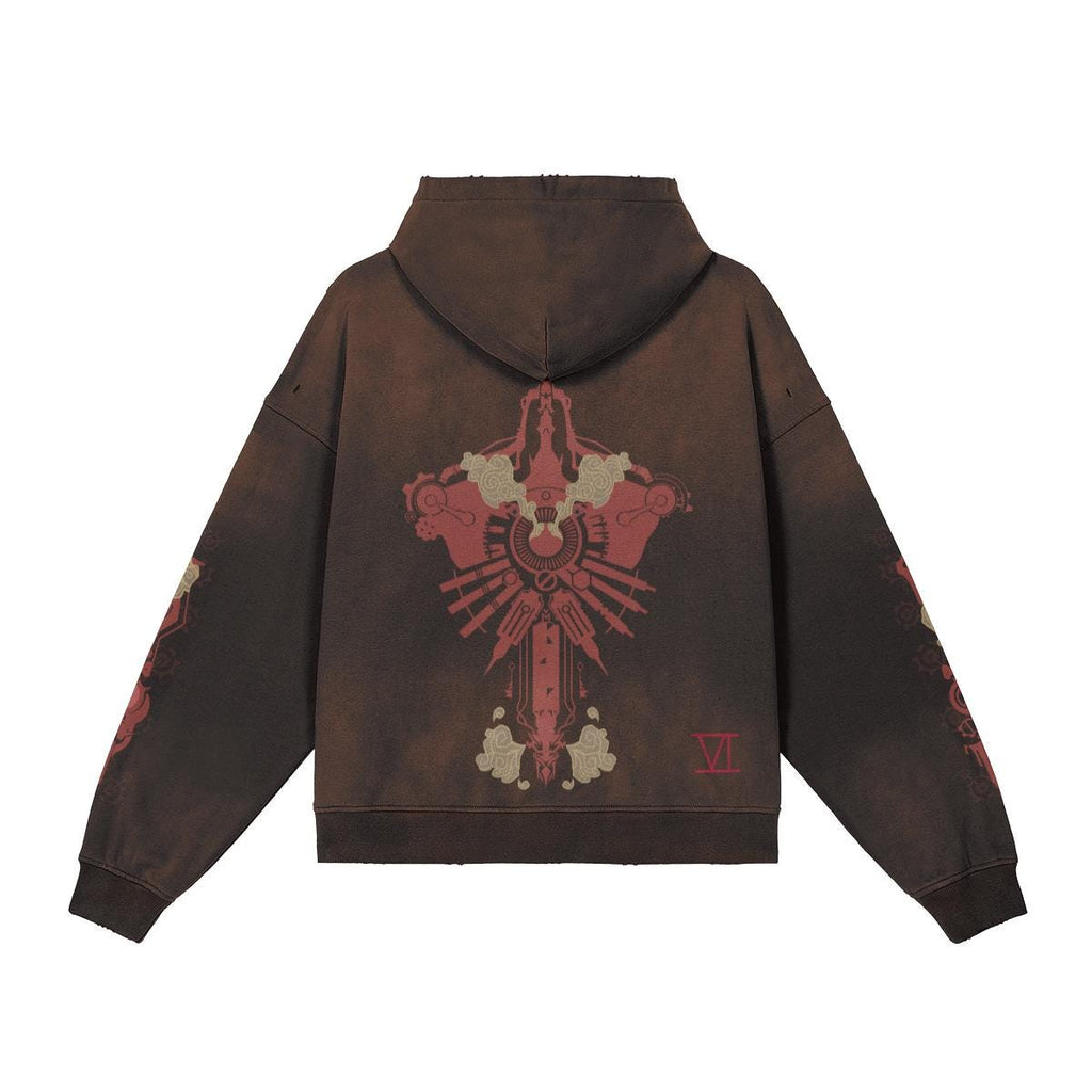Pit Vightor “Violet Arcane” Distressed Full Zip Hoodie SUBTLE SCREENZ