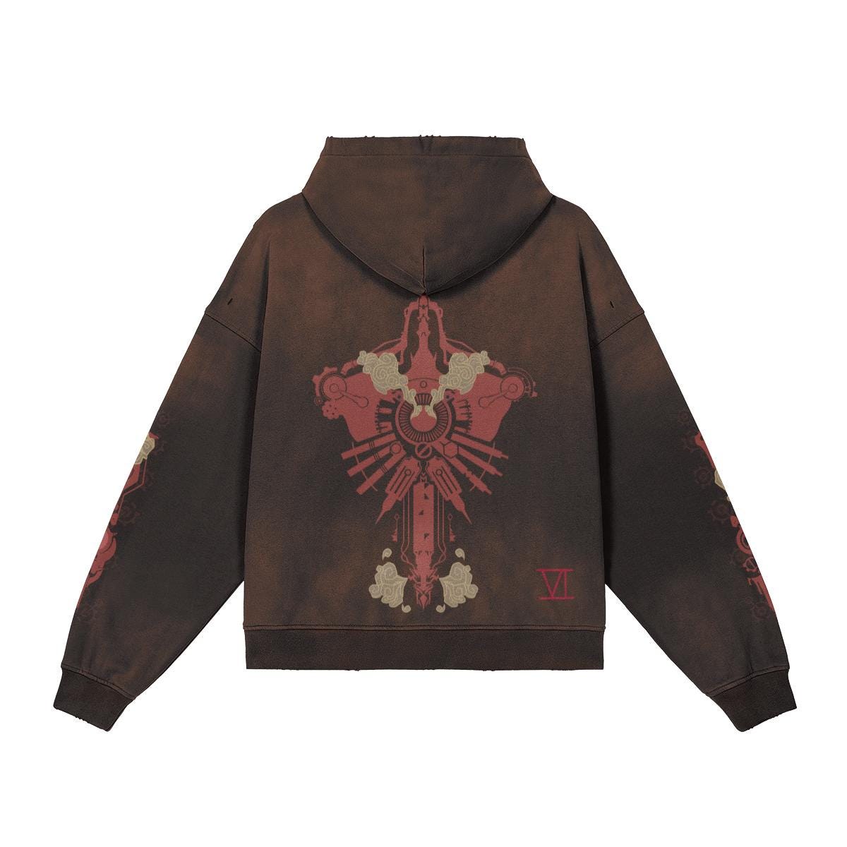Pit Vightor “Violet Arcane” Distressed Full Zip Hoodie SUBTLE SCREENZ