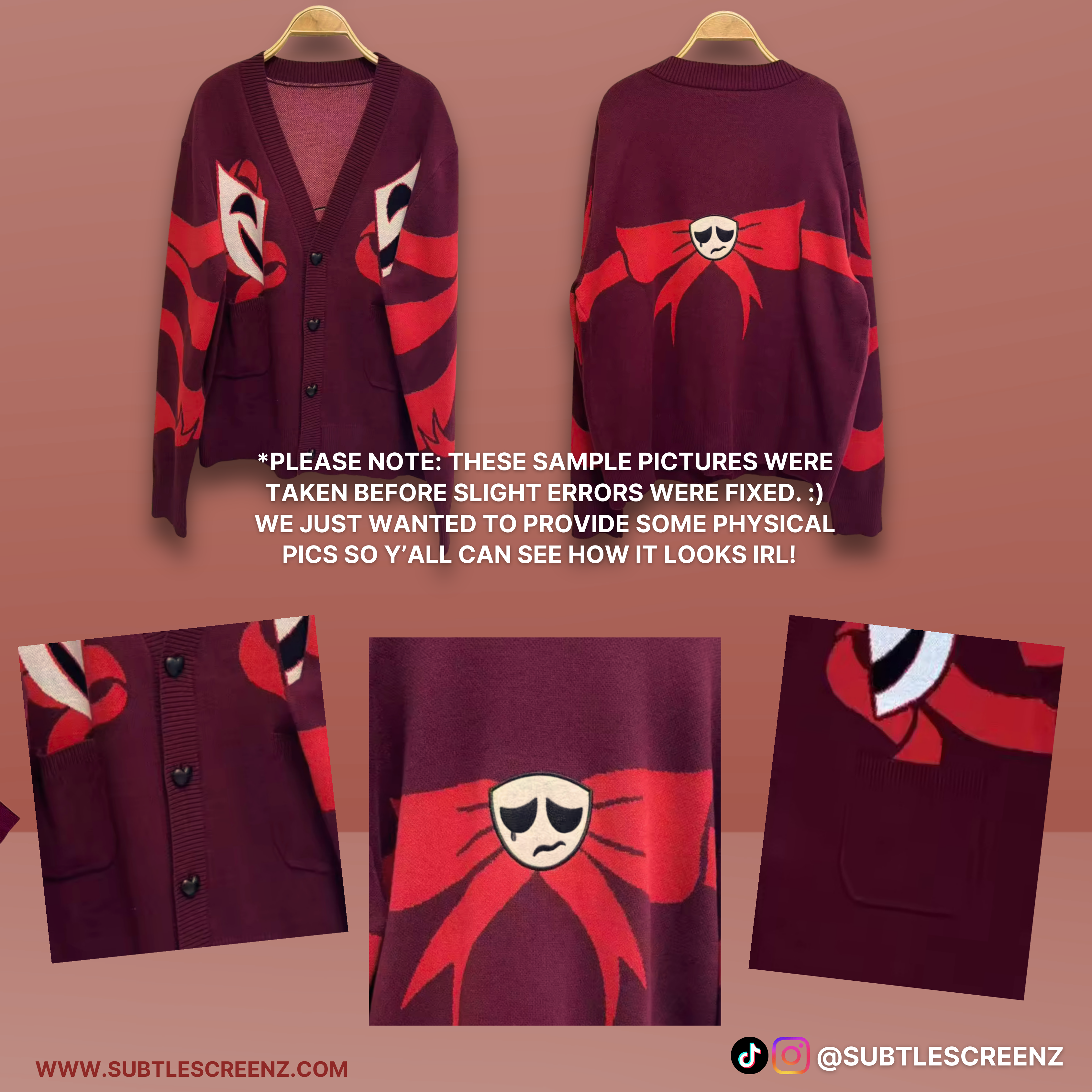 PREORDER: Stage Face Cardigan SCREENZ STITCH